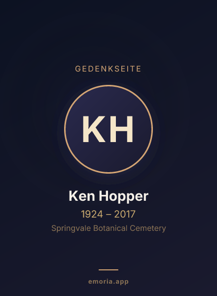 Gedenkportrait von Ken Hopper