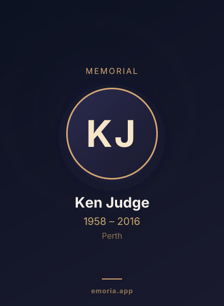 Memorial portrait of Ken Judge