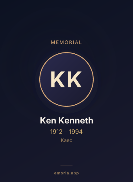 Memorial portrait of Ken Kenneth