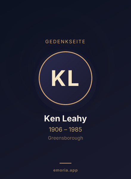 Gedenkportrait von Ken Leahy