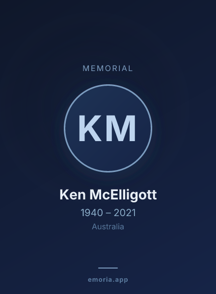 Memorial portrait of Ken McElligott