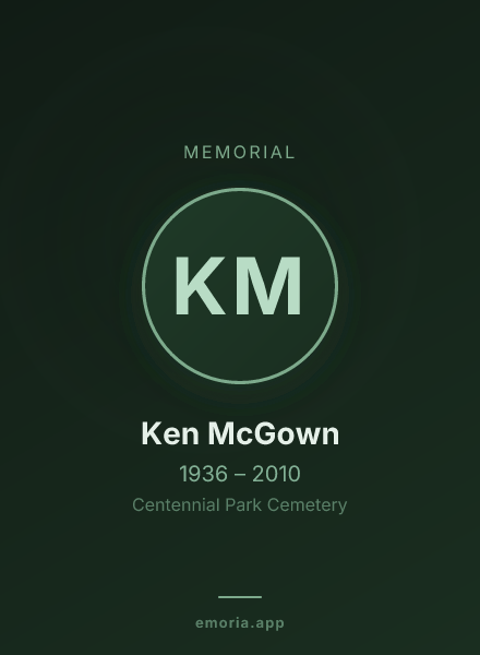 Memorial portrait of Ken McGown