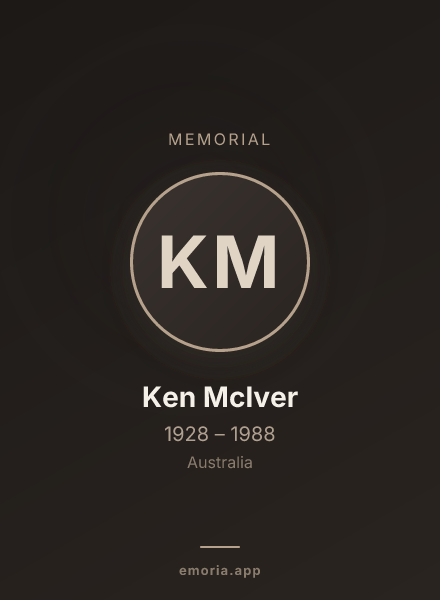 Memorial portrait of Ken McIver