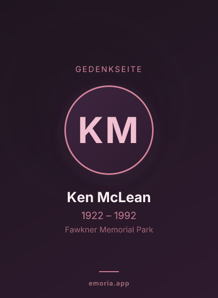 Gedenkportrait von Ken McLean