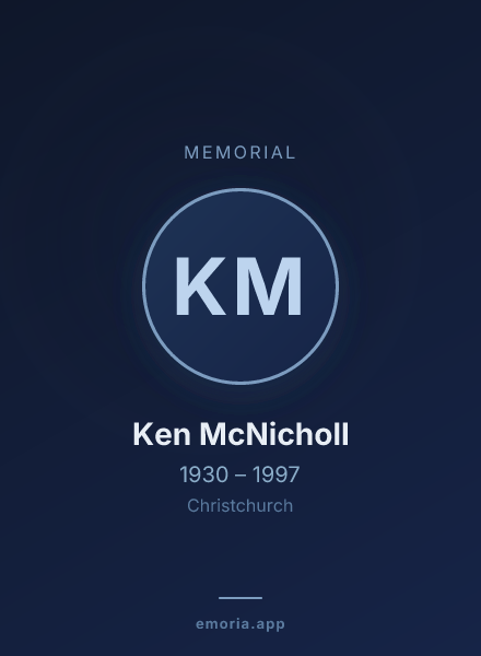 Memorial portrait of Ken McNicholl