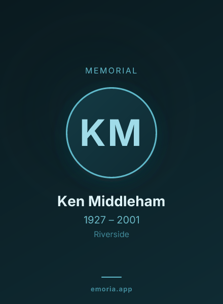 Memorial portrait of Ken Middleham