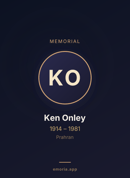 Memorial portrait of Ken Onley