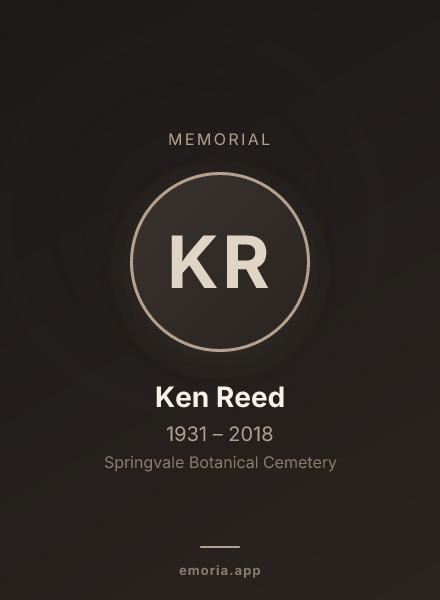 Memorial portrait of Ken Reed