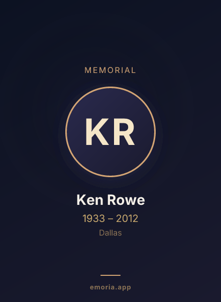 Memorial portrait of Ken Rowe