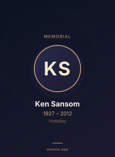 Memorial portrait of Ken Sansom
