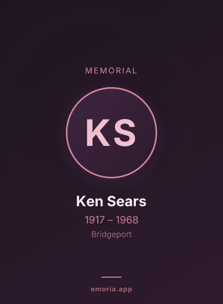 Memorial portrait of Ken Sears