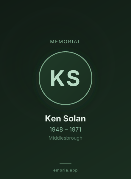 Memorial portrait of Ken Solan