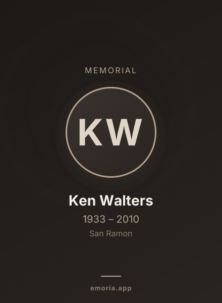 Memorial portrait of Ken Walters