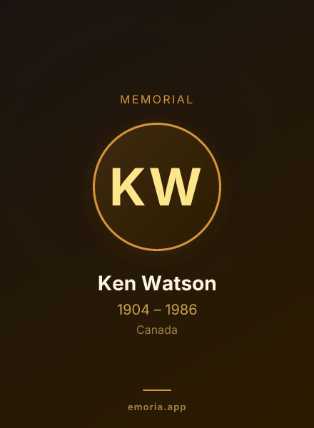 Memorial portrait of Ken Watson