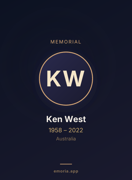 Memorial portrait of Ken West