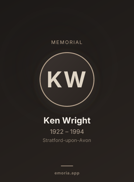 Memorial portrait of Ken Wright