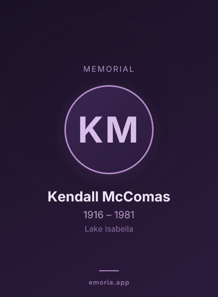 Memorial portrait of Kendall McComas