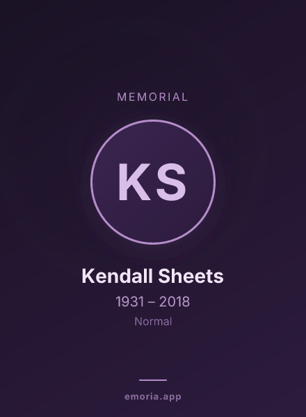 Memorial portrait of Kendall Sheets