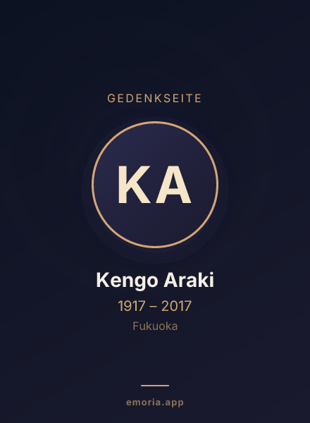 Gedenkportrait von Kengo Araki