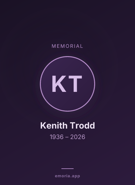 Memorial portrait of Kenith Trodd