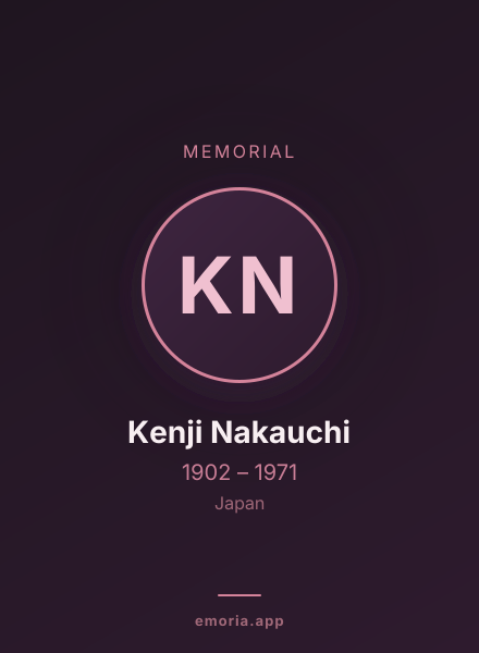 Memorial portrait of Kenji Nakauchi