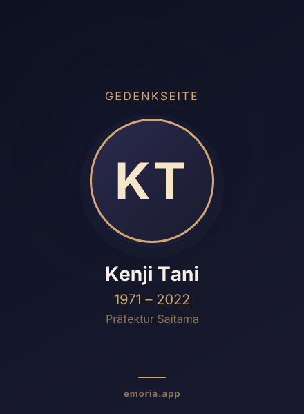 Gedenkportrait von Kenji Tani