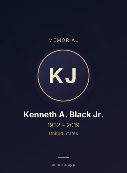 Memorial portrait of Kenneth A. Black Jr.