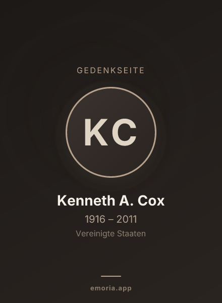 Gedenkportrait von Kenneth A. Cox