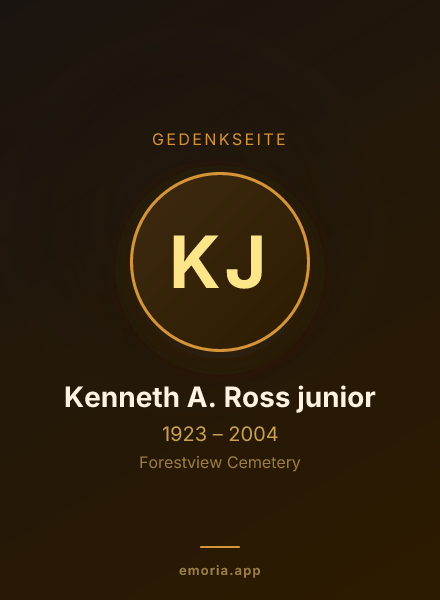 Gedenkportrait von Kenneth A. Ross junior