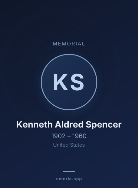 Memorial portrait of Kenneth Aldred Spencer