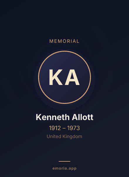 Memorial portrait of Kenneth Allott