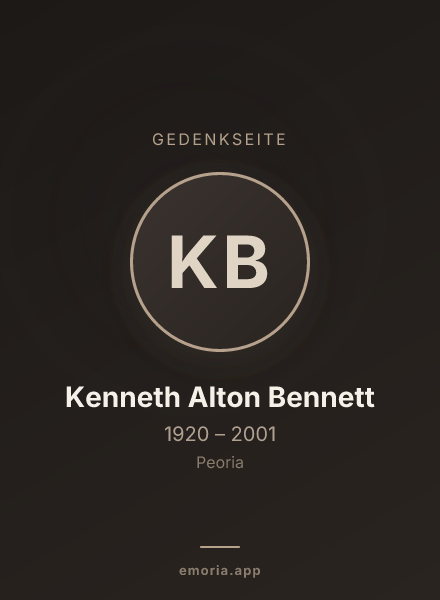 Gedenkportrait von Kenneth Alton Bennett