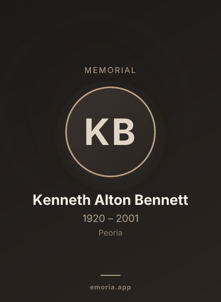 Memorial portrait of Kenneth Alton Bennett