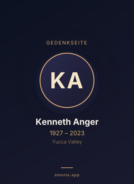 Gedenkportrait von Kenneth Anger