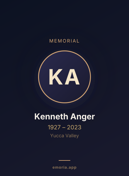 Memorial portrait of Kenneth Anger