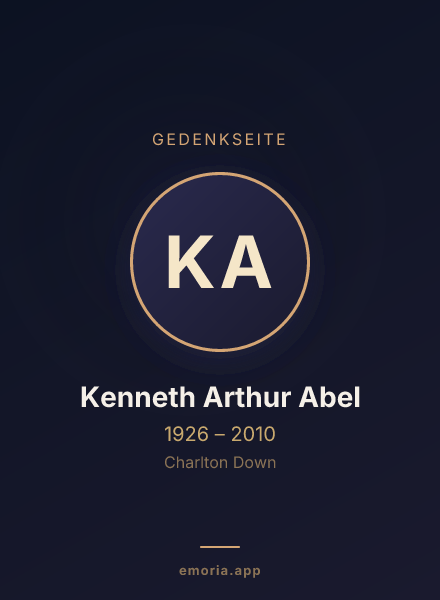 Gedenkportrait von Kenneth Arthur Abel