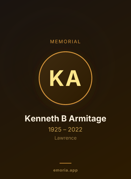Memorial portrait of Kenneth B Armitage