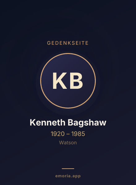 Gedenkportrait von Kenneth Bagshaw