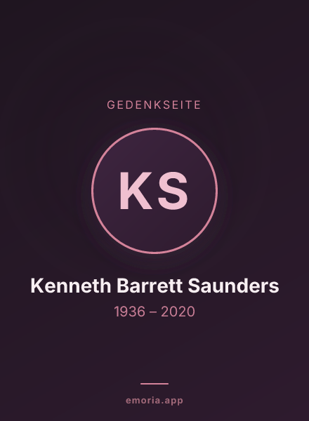 Gedenkportrait von Kenneth Barrett Saunders