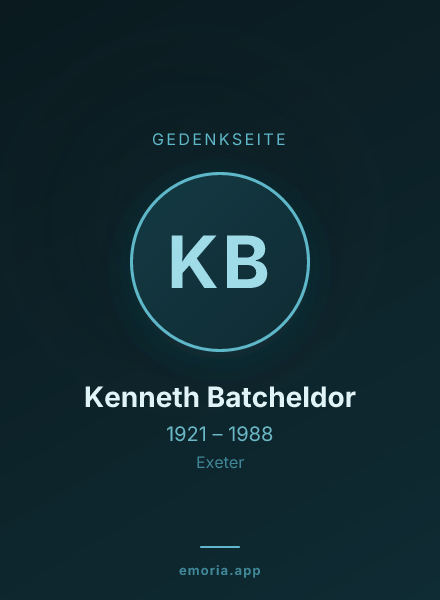 Gedenkportrait von Kenneth Batcheldor