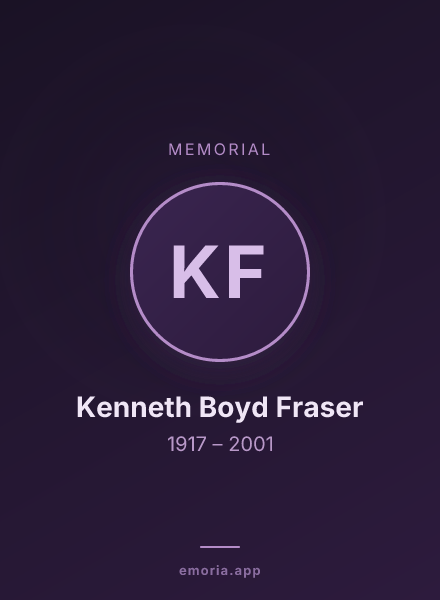 Memorial portrait of Kenneth Boyd Fraser