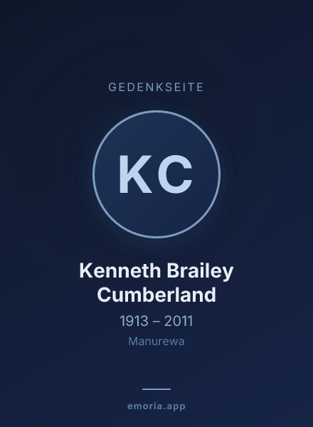 Gedenkportrait von Kenneth Brailey Cumberland