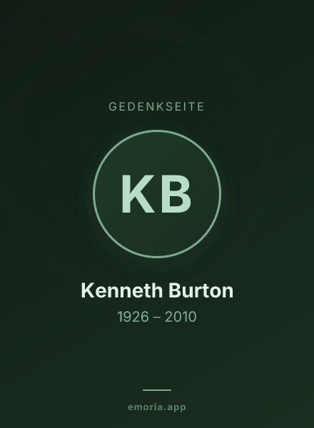 Gedenkportrait von Kenneth Burton