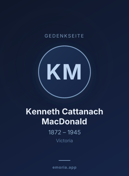 Gedenkportrait von Kenneth Cattanach MacDonald