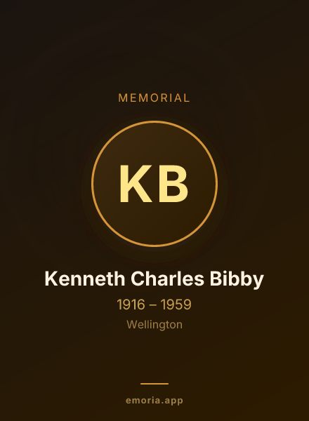 Memorial portrait of Kenneth Charles Bibby