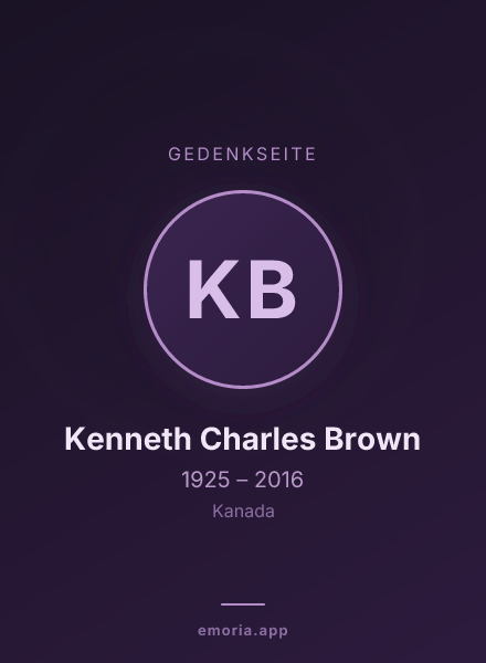 Gedenkportrait von Kenneth Charles Brown
