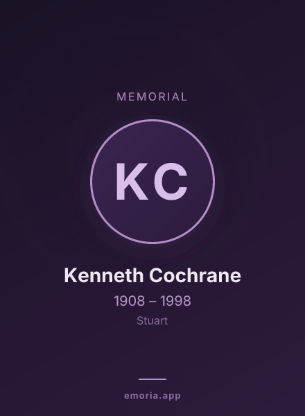 Memorial portrait of Kenneth Cochrane