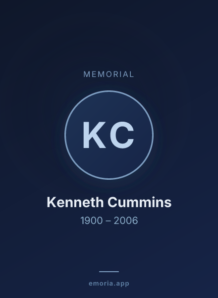 Memorial portrait of Kenneth Cummins