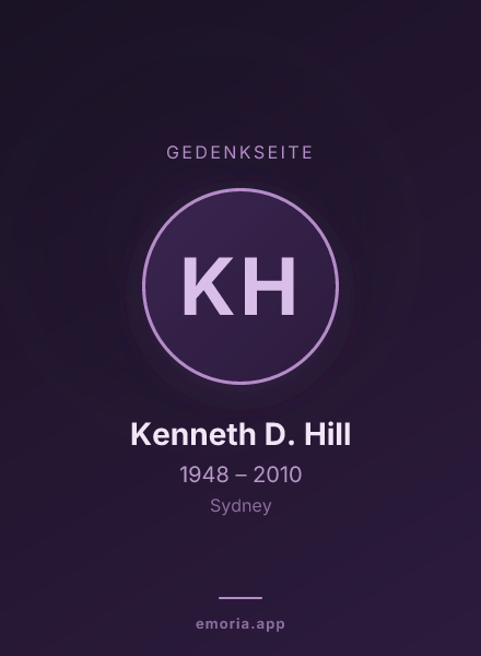 Gedenkportrait von Kenneth D. Hill