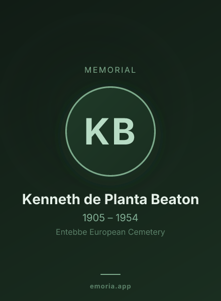 Memorial portrait of Kenneth de Planta Beaton